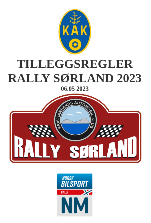 Tileggsregler Rally Sørland 2022